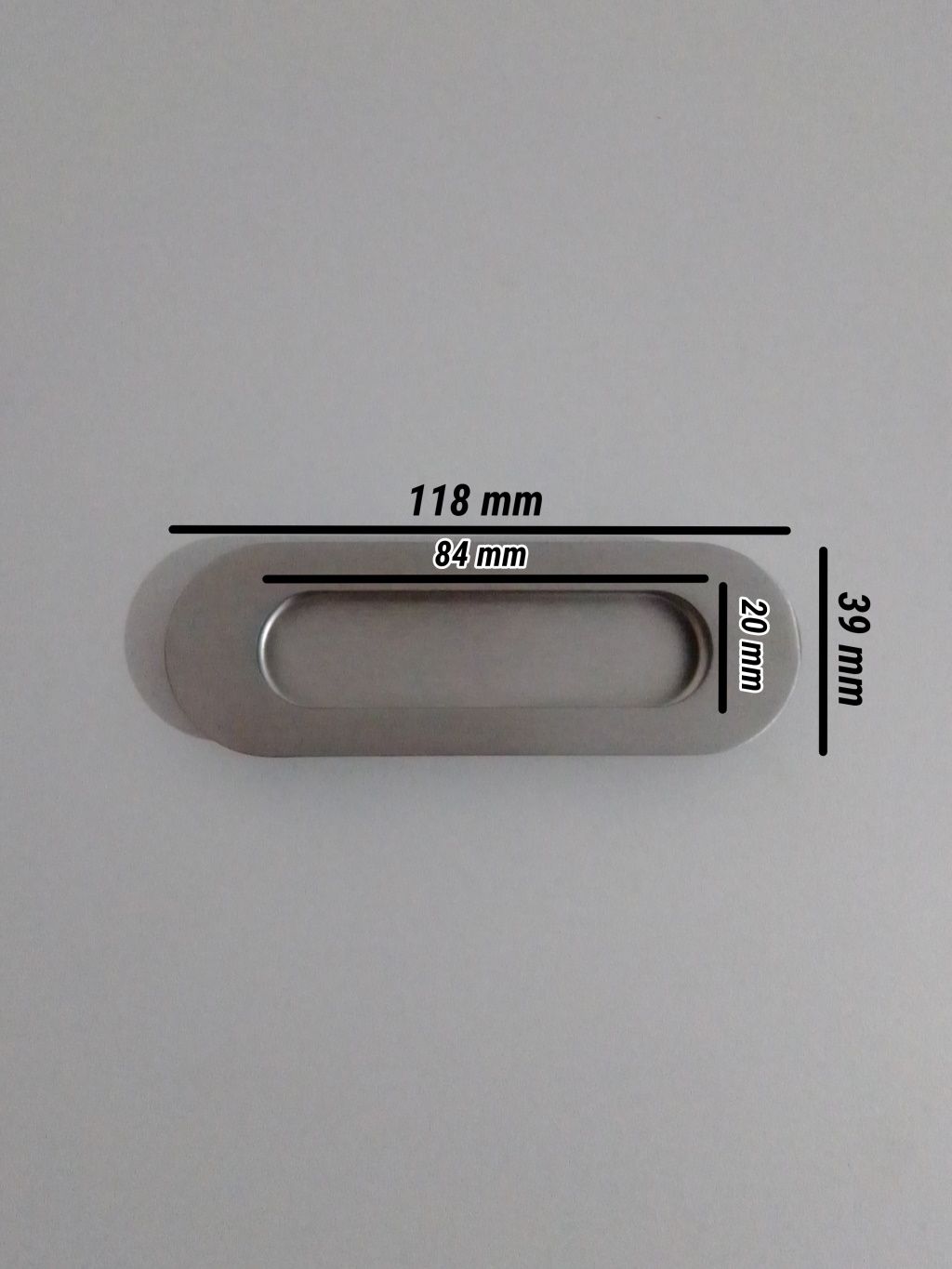 TIRADOR EMBUTIR INOX 120x40 mm