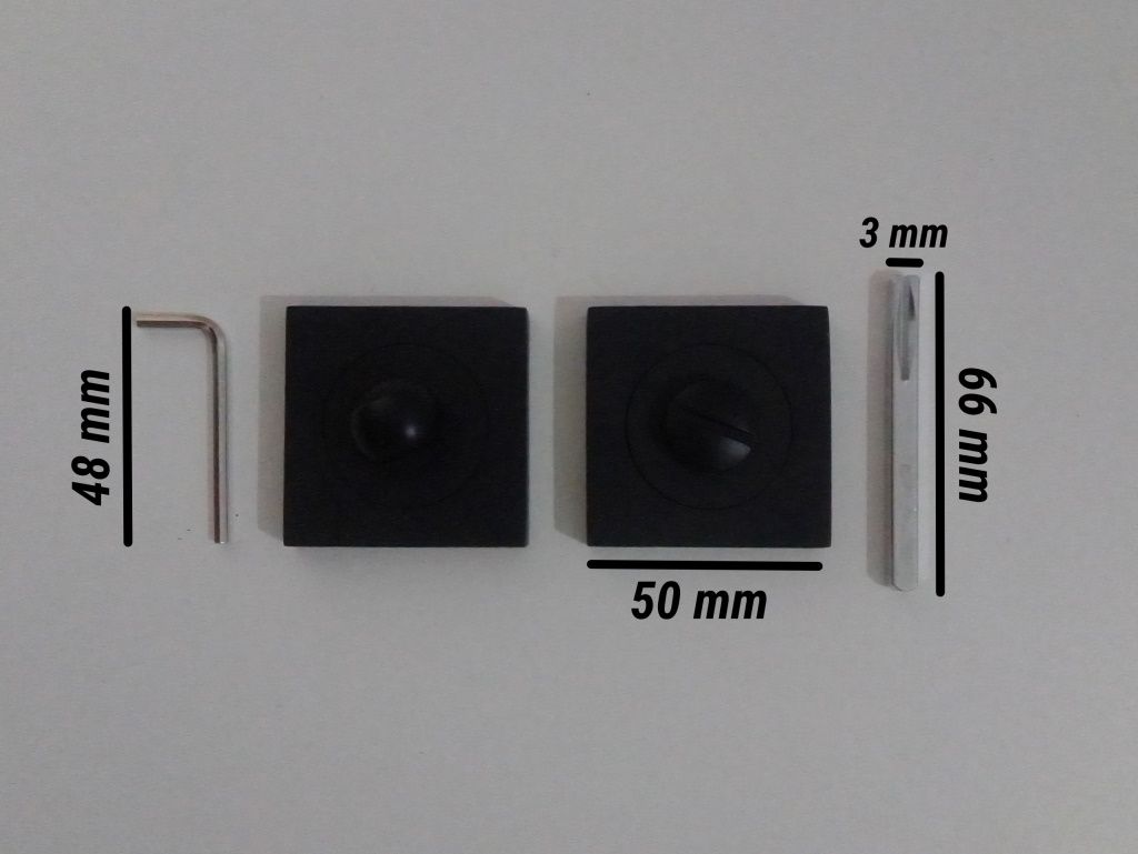 MULETILLA ROSETA CUADRADA 50mm NEGRO B8